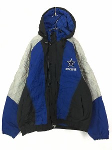 古着 90s STARTER NFL Dallas Cowboys カウボーイズ パデット ナイロン ジャケット パーカー L 古着