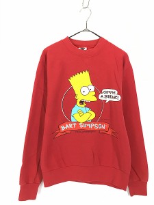 古着 90s USA製 The Simpsons シンプソンズ BART バート スウェット トレーナー M 古着