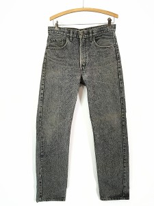 古着 80s USA製 Levi's 505-4861 ケミカル アシッド ブラック デニム パンツ ジーンズ スリム W31 L31