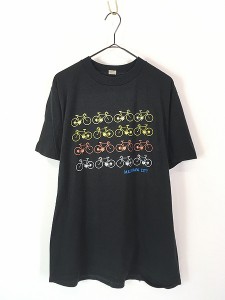 古着 80-90s 自転車 カラフル アート Tシャツ XL 古着