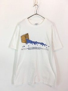 古着 90s ブルーベリー フルーツ アート Tシャツ L 古着