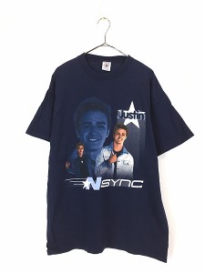 古着 00s NSYNC 「Justin」 Justin Timberlake フォト アイドル ポップ ミュージック Tシャツ L