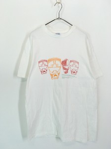 古着 90s USA製 Indian Effigy Tobacco Pipe 民族 インディアン タバコ パイプ 彫刻 アート Tシャツ XL