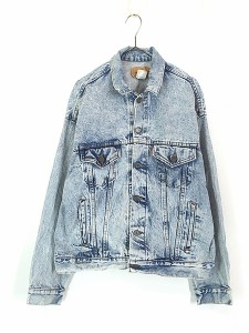 古着 80s USA製 Levi's 70507-0219 ワイドシルエット ケミカル アシッド デニム トラッカー ジャケット Gジャン L