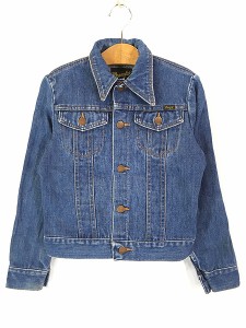 キッズ 古着 70s USA製 Wrangler 黒タグ 濃紺 デニム ジャケット Gジャン 5-6歳位 古着