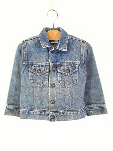 キッズ 古着 80s USA製 Levi's 72225-0214 ブルー デニム ジャケット Gジャン 6 5-6歳位 古着