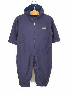 キッズ 古着 95s USA製 Patagonia 裏地 フリース シェルド フーデッド ジャンプスーツ オールインワン 12MOS 1歳位 古着