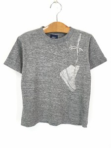 キッズ 古着 80s USA製 NIKE 紺タグ スニーカー 肩掛け だまし絵 霜降り Tシャツ S 6-8歳位 古着