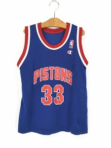 キッズ 古着 Champion製 NBA Detroit Pistons ピストンズ No33 「HILL」 メッシュ タンクトップ 14歳以上位 古着