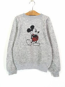 キッズ 古着 80s Disney ミッキー スウェット トレーナー グレー XL 14-16歳位 古着