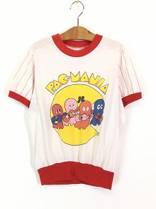 キッズ 古着 80s Pac Mania パックマニア パックマン ゲーム キャラクター リンガー Tシャツ 5-7 古着