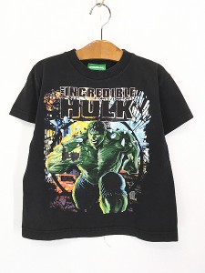 キッズ 古着 00s THE INCREDIBLE HULK ハルク アメコミ キャラクター ラメ プリント Tシャツ 6X 古着