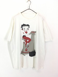 レディース 古着 90s BETTY BOOP ベティ ブープ トレーニング プリント Tシャツ XL位 古着