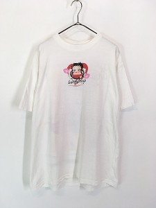 レディース 古着 90s USA製 BETTY BOOP ハート キスマーク 両面 プリント ベティ ブープ Tシャツ L 古着