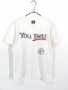 レディース 古着 80s USA製 SCREEN STARS 「You Bet!」 メッセージ プリント Tシャツ M 古着