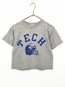 レディース 古着 80s USA製 Champion 「TECH」 アメリカン フットボール クロップド Tシャツ S 古着