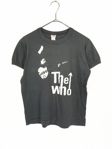 レディース 古着 80s Canada製 The Who ロック バンド リンガー Tシャツ 黒 M 古着