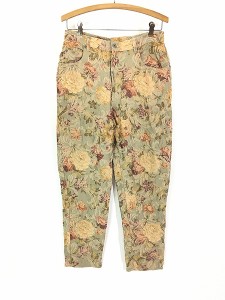 レディース 古着 Liz claiborne 花 フラワー ダマスク柄 ゴブラン パンツ テーパード L 古着