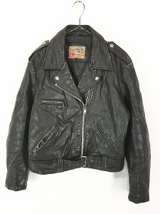 レディース 古着 70s Sears The LeatheR Shop 本革 レザー ダブル ライダース ジャケット M位 古着