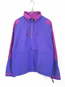 レディース 古着 90s NIKE 裏地 メッシュ オリエンタル スリーブ デザイン ハーフジップ ナイロン ジャケット M 古着