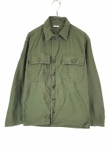 レディース 古着 60s 米軍 US 無地 ソリッド 100%コットンサテン ミリタリー ファティーグ シャツ XS 古着