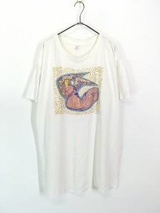 レディース 古着 90s USA製 Tuff Tee 天使 エンジェル ハープ アート デザイン Tシャツ ワンピース ミニ丈 XL位 古着