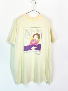 レディース 古着 80s Flirts 女性 人生 悩み メッセージ プリント Tシャツ L位 古着