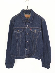 レディース 古着 00s Euro Levi's 70590 0402 4th タイプ 濃紺 デニム ジャケット Gジャン ロング丈 L 古着