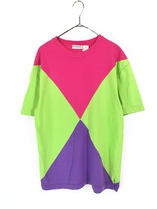 レディース 古着 90s BOUNDARY WATERS 3color クロス 切替 デザイン Tシャツ M 古着