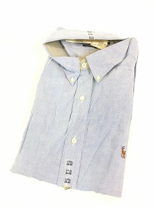 「Deadstock」 古着 90s Ralph Lauren 「CLASSIC FIT」 ワンポイント ソリッド OXフォード BD シャツ 水色 17 1/2 古着