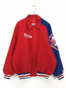 古着 90s STARTER MLB Philadelphia Phillies フィリーズ ナイロン ジャケット M 古着