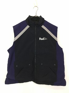 古着 90s FedEx フェデックス リフレクター デザイン ナイロン ベスト XXL 古着