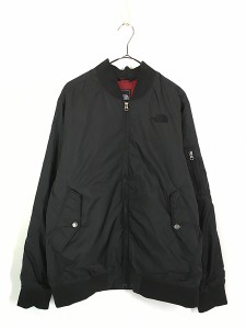 古着 TNF The NorthFace ワンポイント ソリッド パデット ライナー MA-1 ジャケット ブルゾン 黒 M 古着