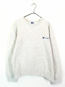 古着 80s USA製 Champion ワンポイント 前V スウェット トレーナー グレー XL 古着