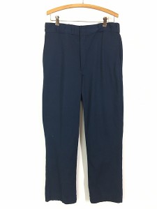 古着 70s Dickies コットンツイル ワーク チノ パンツ ストレート ネイビー W33 L30