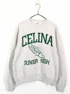 古着 80s USA製 「CELINA」 ウィングフット ナンバリング スウェット トレーナー M 古着