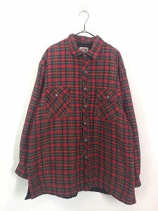 古着 80s Dickies タータン チェック パデット シャツ ジャケット XL 古着