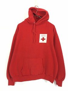 古着 70-80s USA製 American Red Cross 赤十字 スウェット パーカー XL