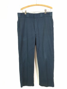 古着 80-90s Dickies コットンツイル ワーク チノ パンツ ストレート ネイビー W34 L28