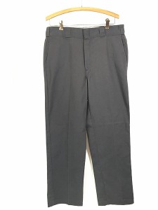 古着 90s Dickies 874CH コットンツイル ワーク チノ パンツ ストレート チャコール W34 L31