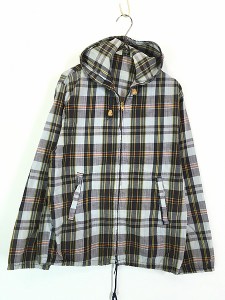 古着 60s Sportwear カラフル チェック フルジップ コットン パーカー フーデッド ジャケット M位