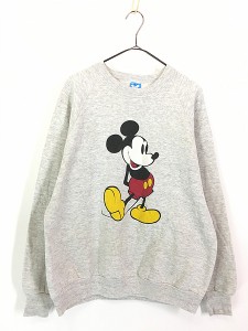 古着 80s USA製 Disney Mickey ミッキー スウェット トレーナー XL 古着