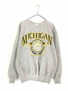 古着 90s USA製 SPA 「MICHIGAN」 カレッジ スウェット トレーナー XL 古着