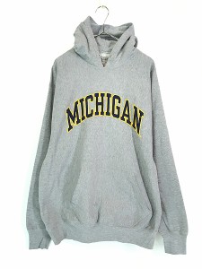 古着 STEVE ＆ BARRY'S 「MICHIGAN」 カレッジ リバース タイプ ヘビー スウェット パーカー L 古着