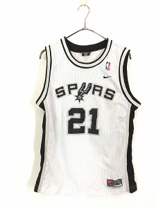古着 NIKE NBA San Antonio Spurs No21 「Tim Duncan」 ダンカン メッシュ タンクトップ ゲーム シャツ L 古着