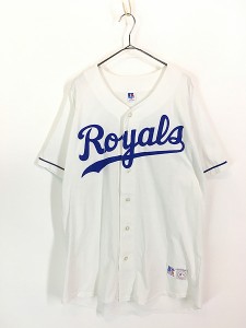 古着 90s USA製 MLB Kansas City Royals 「Bill Gilbreth」 ギルブレス ベースボール シャツ XL 古着
