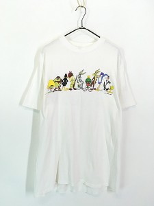 古着 90s LOONEY TUNES マルチ キャラクター 両面 Tシャツ XL位 古着