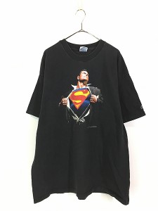 古着 90s USA製 SUPER MAN スーパーマン アメコミ ヒーロー Tシャツ XXL 古着