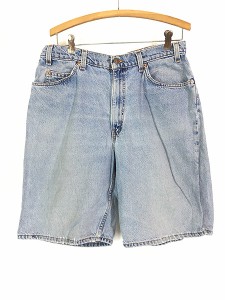 古着 90s USA製 Levi's 550-1714 「00 レングス」 ブルー デニム ショーツ ハーフ パンツ ルーズ W34