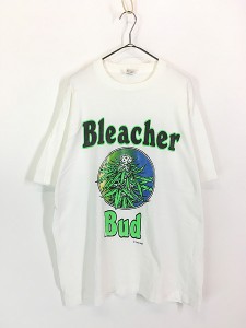 古着 90s USA製 「Bleacher Bud」 大麻 マリファナ ドラッグ メッセージ Tシャツ XL